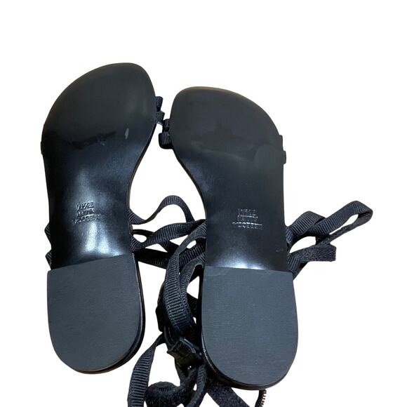 Rebecca Allen The Flat Two Strap Sandal Black Open Toe Women's Size 7.5M NWOB - Picture 6 of 7